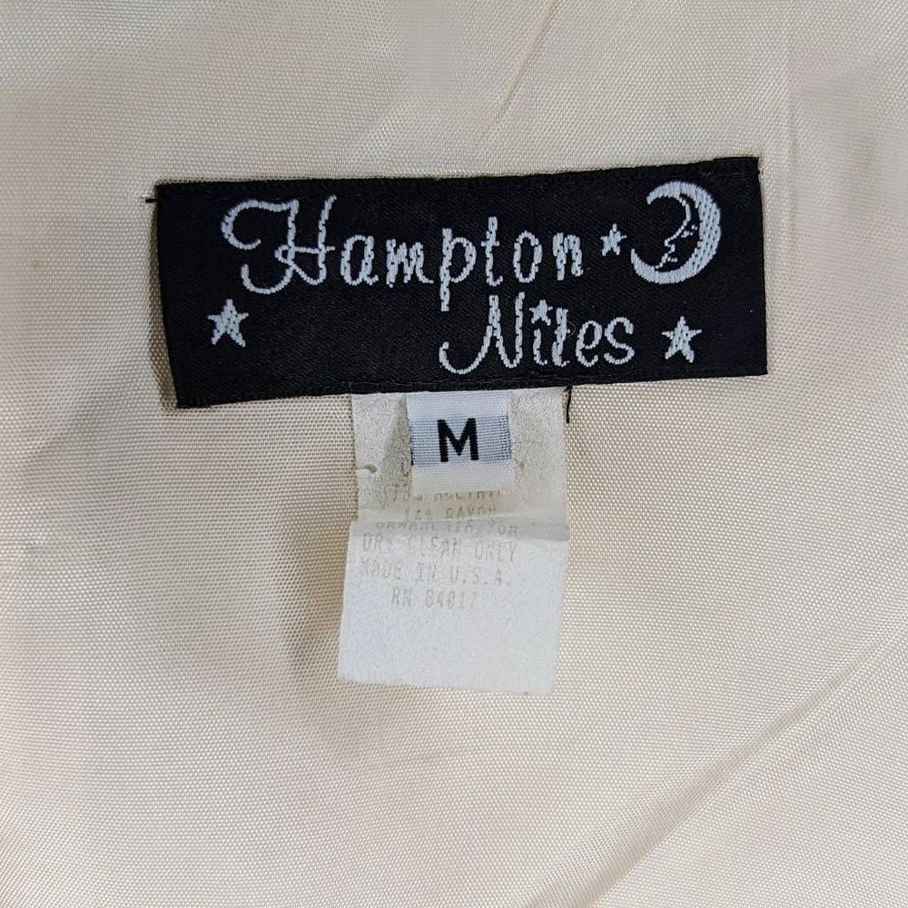 Hampton Nites Embroidered Metallic Cropped Blouse Pleated Skirt Beige Sz Medium - Picture 11 of 15